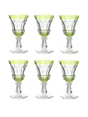 Vintage Art Deco Green and Clear Cocktail Glasses Set of Six Weston Table