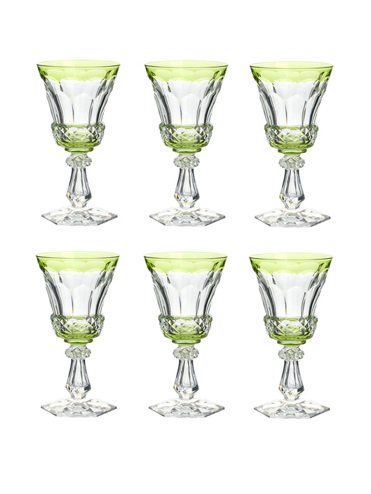 Vintage Art Deco Green and Clear Cocktail Glasses Weston Table