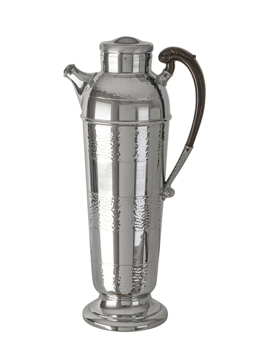 Vintage Art Deco Hammered Cocktail Shaker with Black Bakelite Handle Two Weston Table