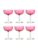 Vintage Art Deco Pink Cocktail Coupes Set of Six Weston Table