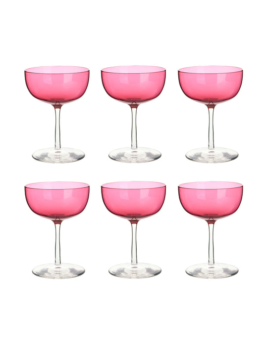 Vintage Art Deco Pink Cocktail Coupes Weston Table
