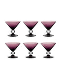 Vintage Art Deco Wilmington Amethyst Cocktail Glasses Set of Six Weston Table
