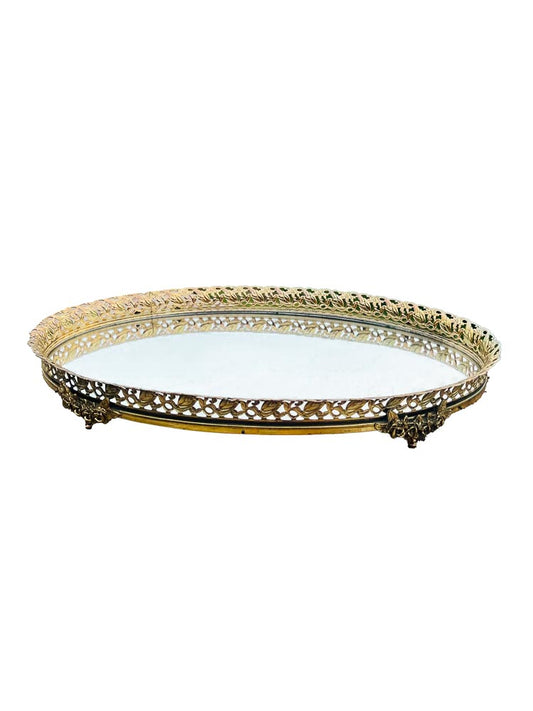 Vintage Art Nouveau Oval Mirror Tray Weston Table