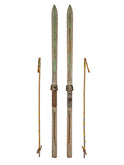 Vintage Austrian Wooden Skis and Poles Weston Table