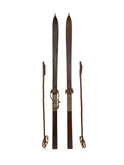 Vintage Austrian Wooden Skis and Poles Weston Table