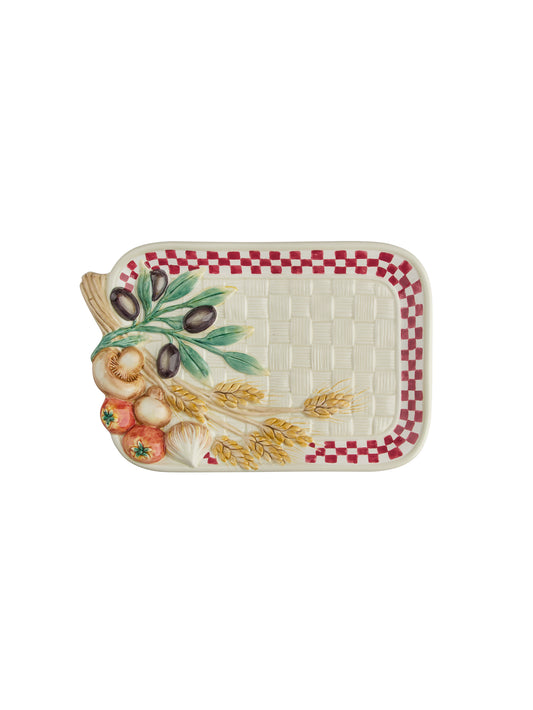 Vintage Basketweave Rectangular Serving Plate Weston Table