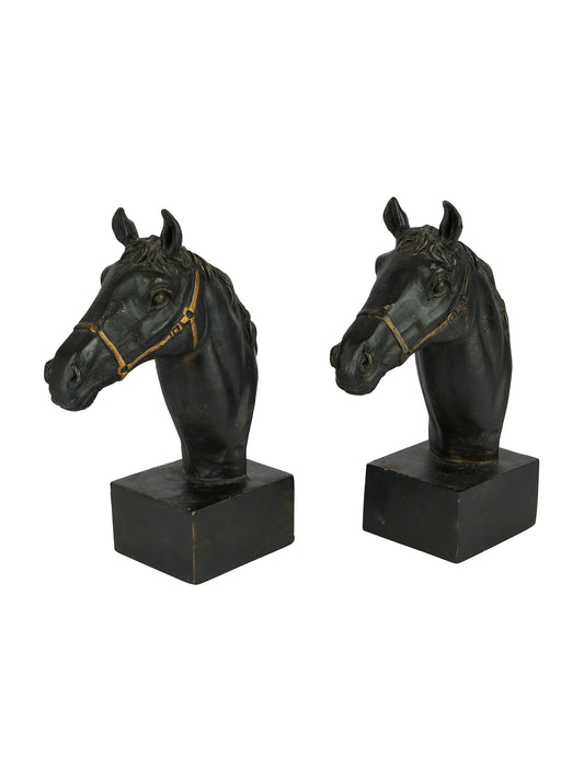 Vintage Black Iron Equestrian Bookends Weston Table