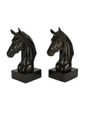 Vintage Blackened Bronze Equestrian Bookends Weston Table