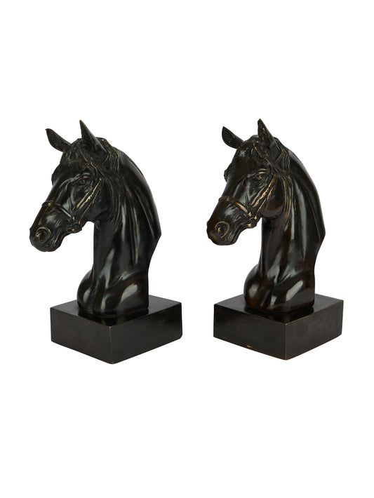 Vintage Blackened Bronze Equestrian Bookends Weston Table