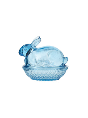  Vintage Blue Glass Bunny on Nest Weston Table 