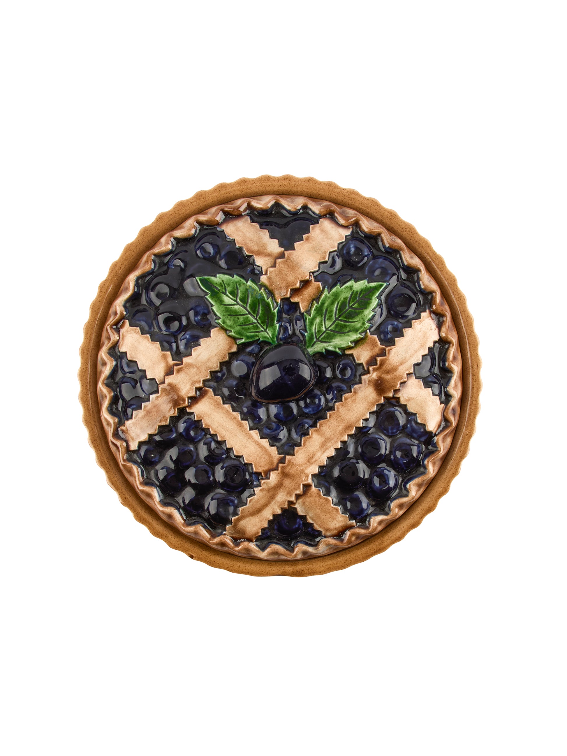 Vintage Blueberry Lattice Pie Keeper Weston Table