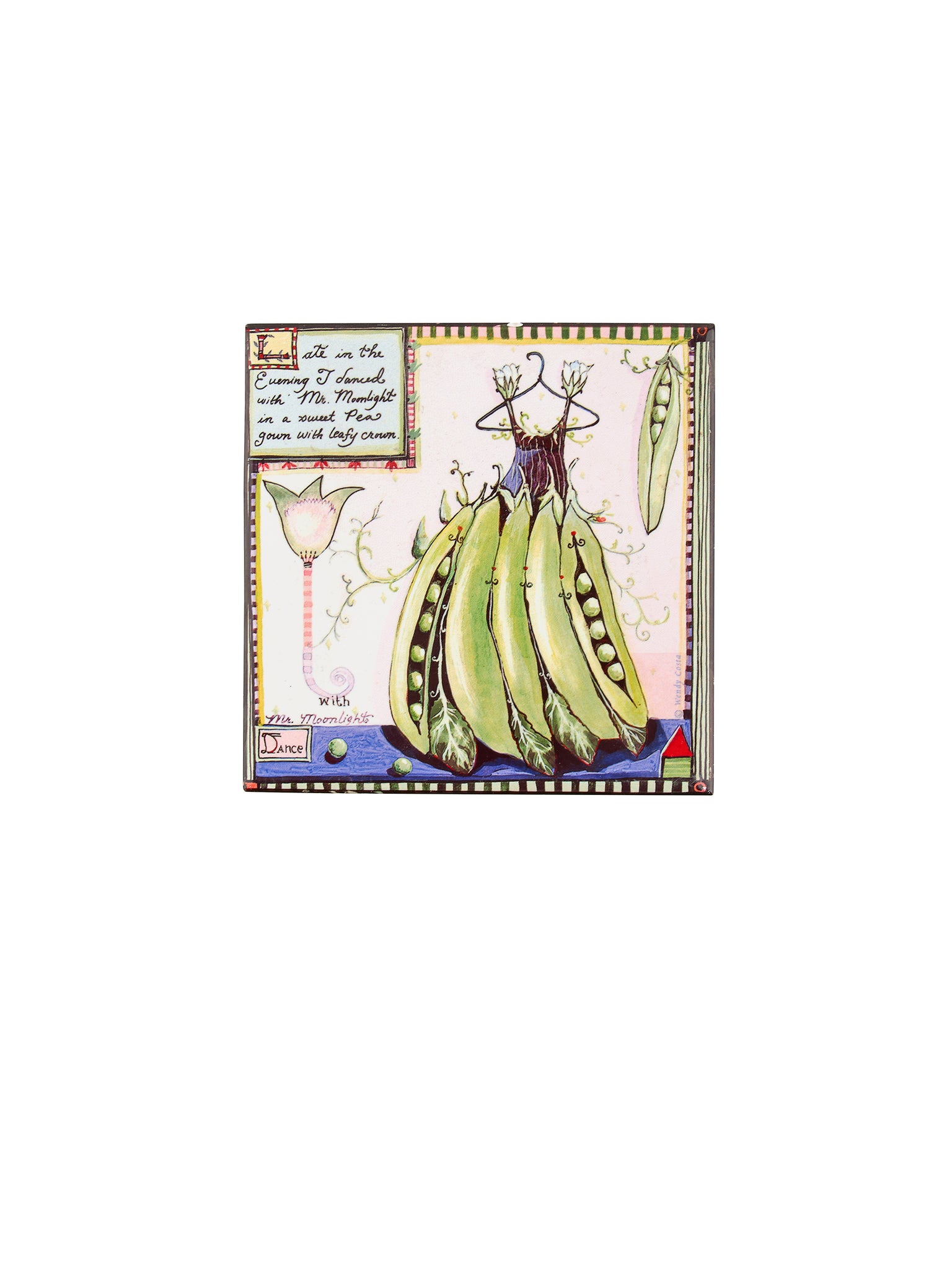 Vintage Botanical Printed Ceramic Trivet Weston Table
