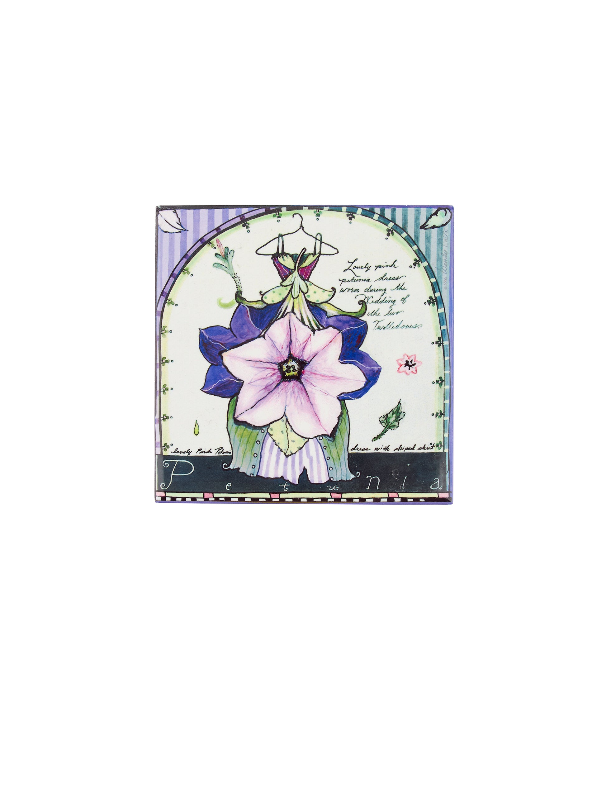 Vintage Botanical Printed Ceramic Trivet Weston Table