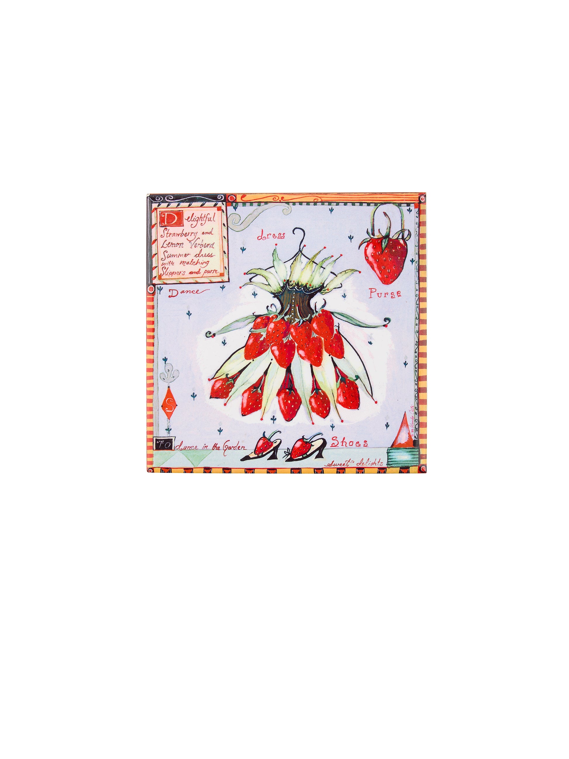 Vintage Botanical Printed Ceramic Trivet Weston Table