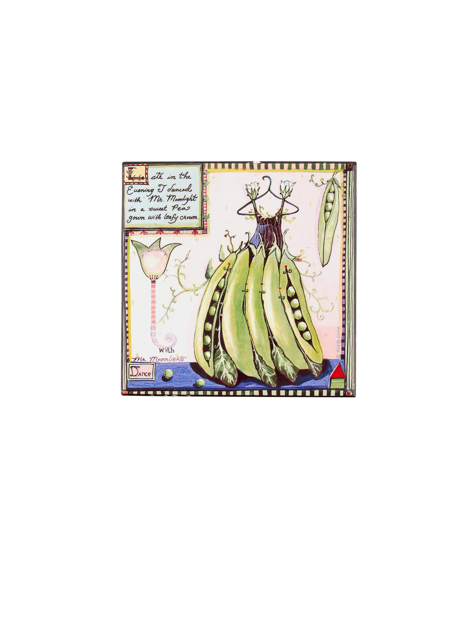 Vintage Botanical Printed Ceramic Trivet Weston Table