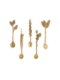 Vintage Brass Finished Pewter Herb Salt Spoons Weston Table