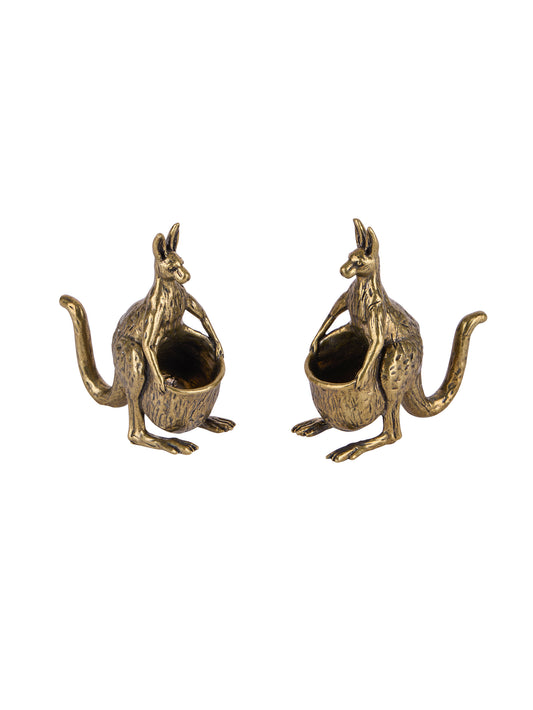 Vintage Brass Kangaroo Salt and Pepper Cellars Weston Table