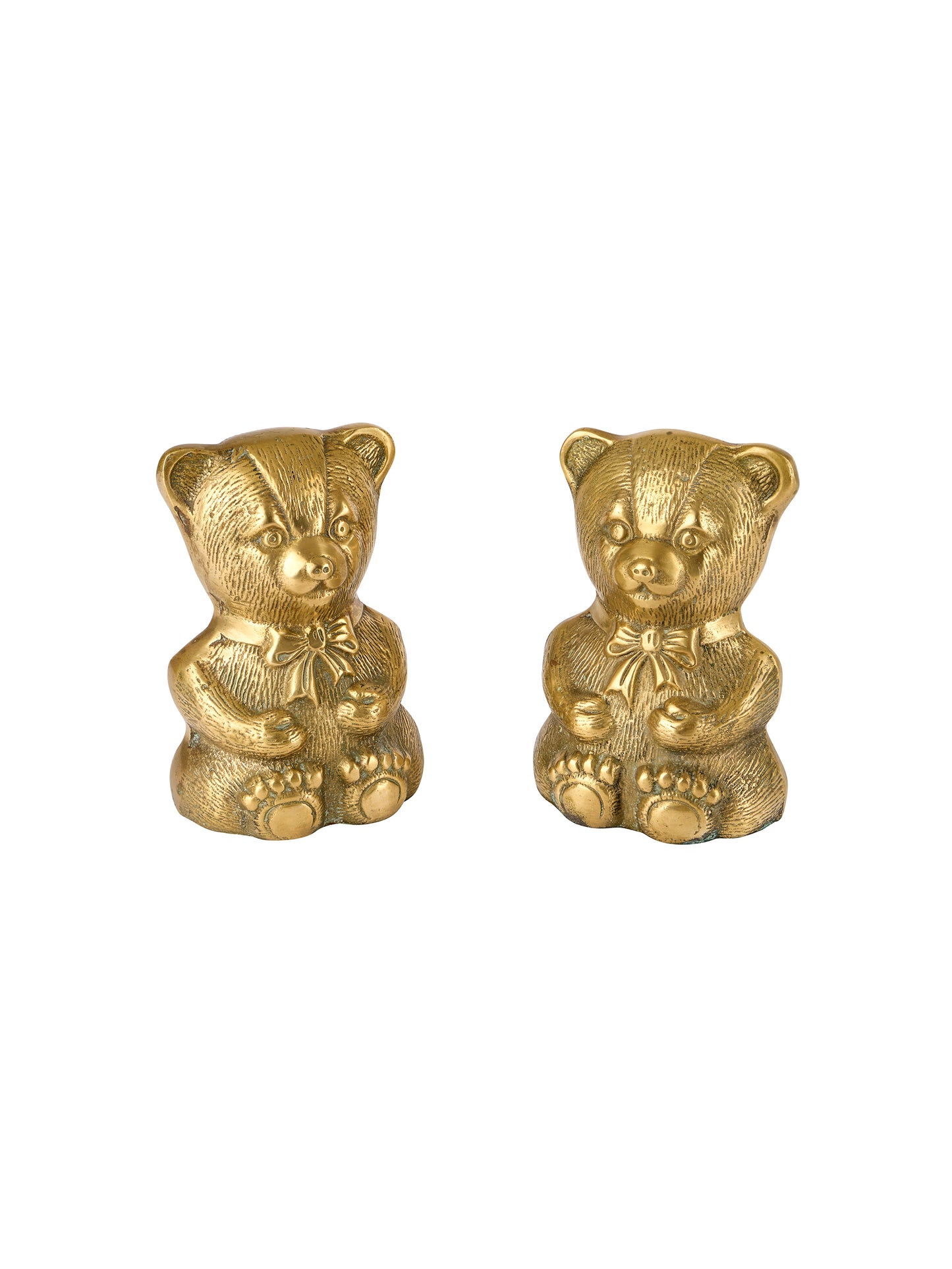 Vintage Brass Teddy Bear Bookends Weston Table