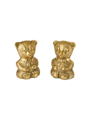  Vintage Brass Teddy Bear Bookends Weston Table 