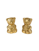 Vintage Brass Teddy Bear Bookends Weston Table