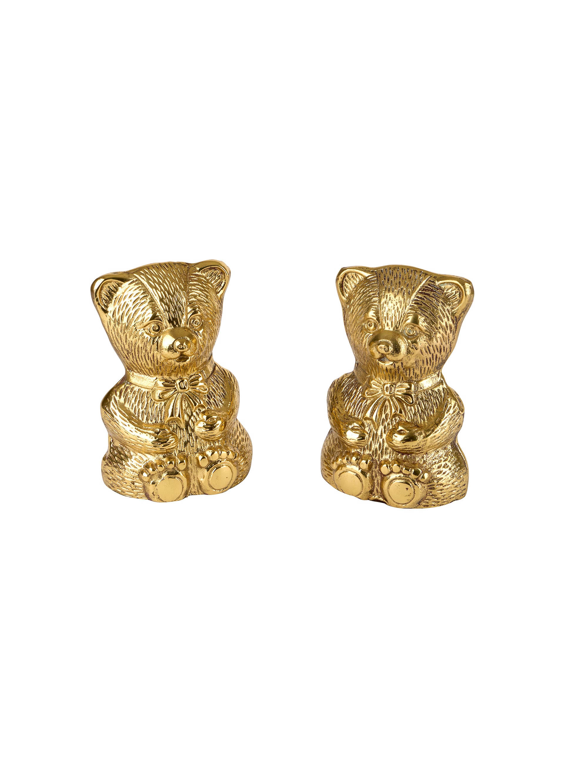 Vintage Brass Teddy Bear Bookends Weston Table