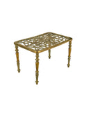 Vintage 1880s English Brass Hearth Footman Trivet Weston Table