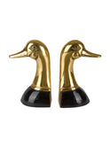 Vintage Brass and Black Mallard Bookends Weston Table