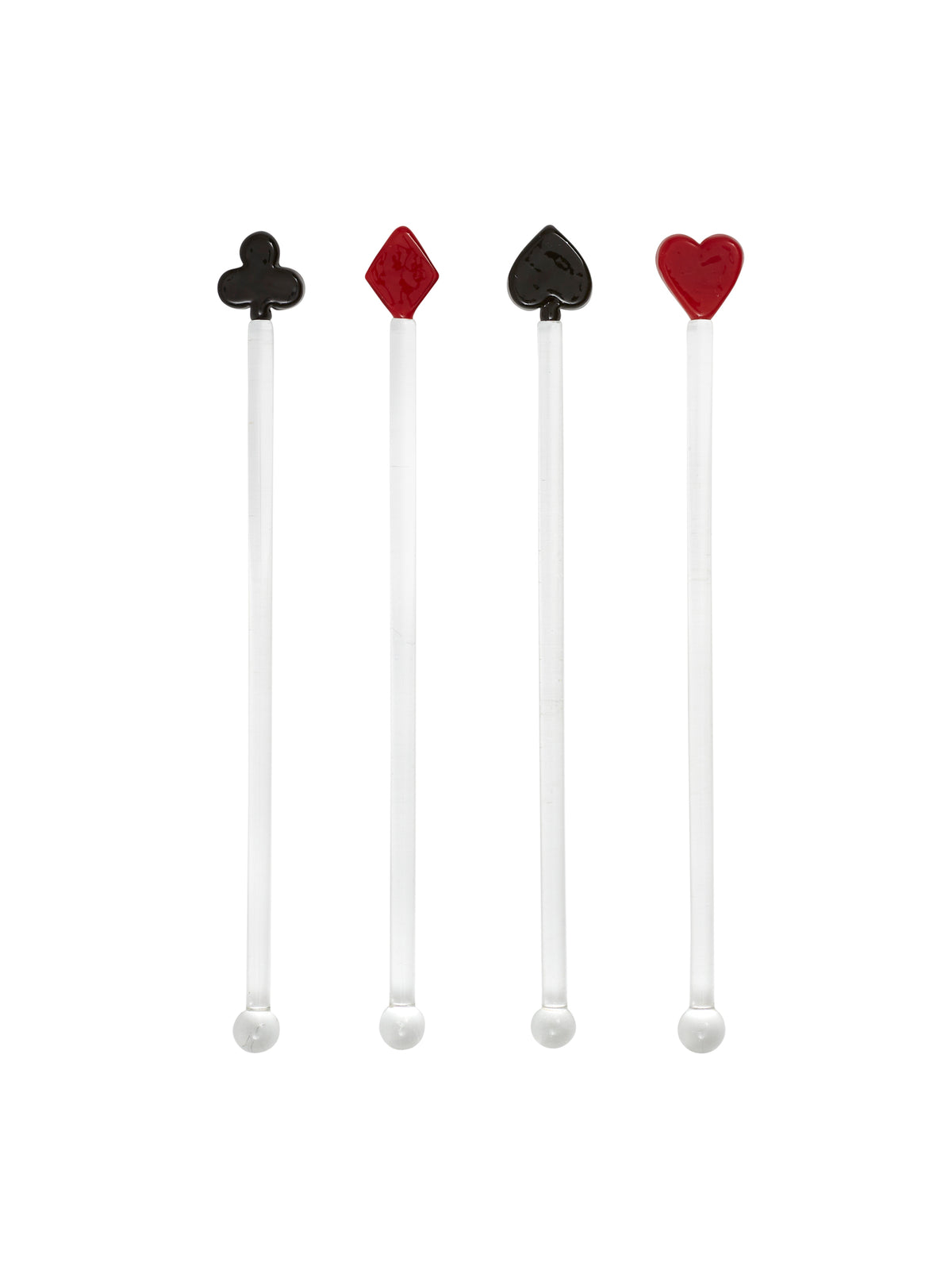 Vintage Card Suit Glass Cocktail Stirrers Weston Table