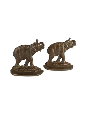  Vintage Cast Iron Elephant Bookends Weston Table 