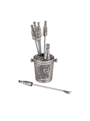  Vintage Champagne Bucket and Bottle Cocktail Picks Weston Table 