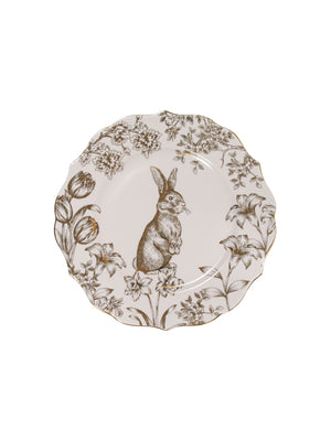  Vintage Champagne and Gold Trimmed Rabbit Plate Weston Table 