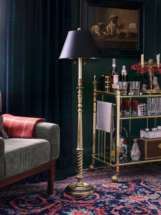 Vintage Chapman Brass Floor Lamp Weston Table