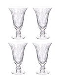 Vintage 1940s Cherokee Rose Footed Tumblers Set of Four Weston Table