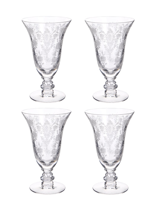 Vintage 1940s Cherokee Rose Footed Tumblers Weston Table
