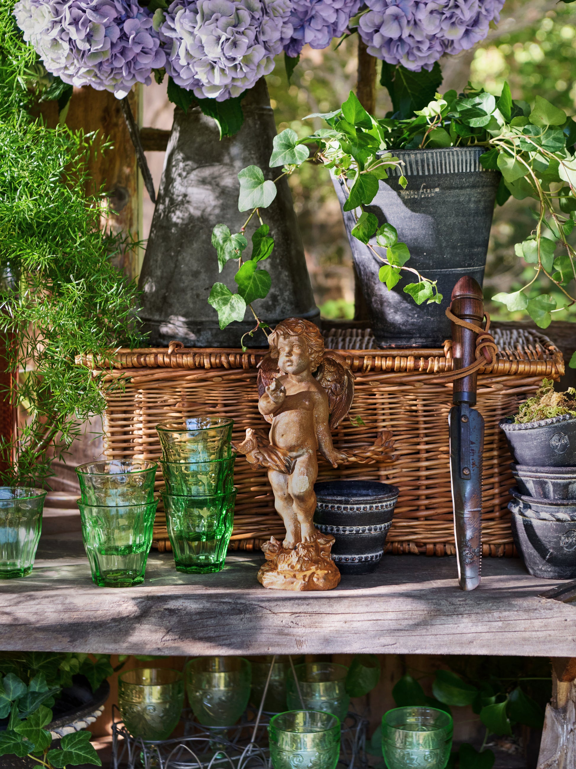 Cherub Cast Iron Garden Statue Weston Table