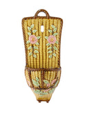 Vintage Choisy Le Roi Majolica Basketweave Wall Pocket Weston Table