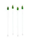 Vintage Christmas Tree Glass Cocktail Stirrers Set of Four Weston Table