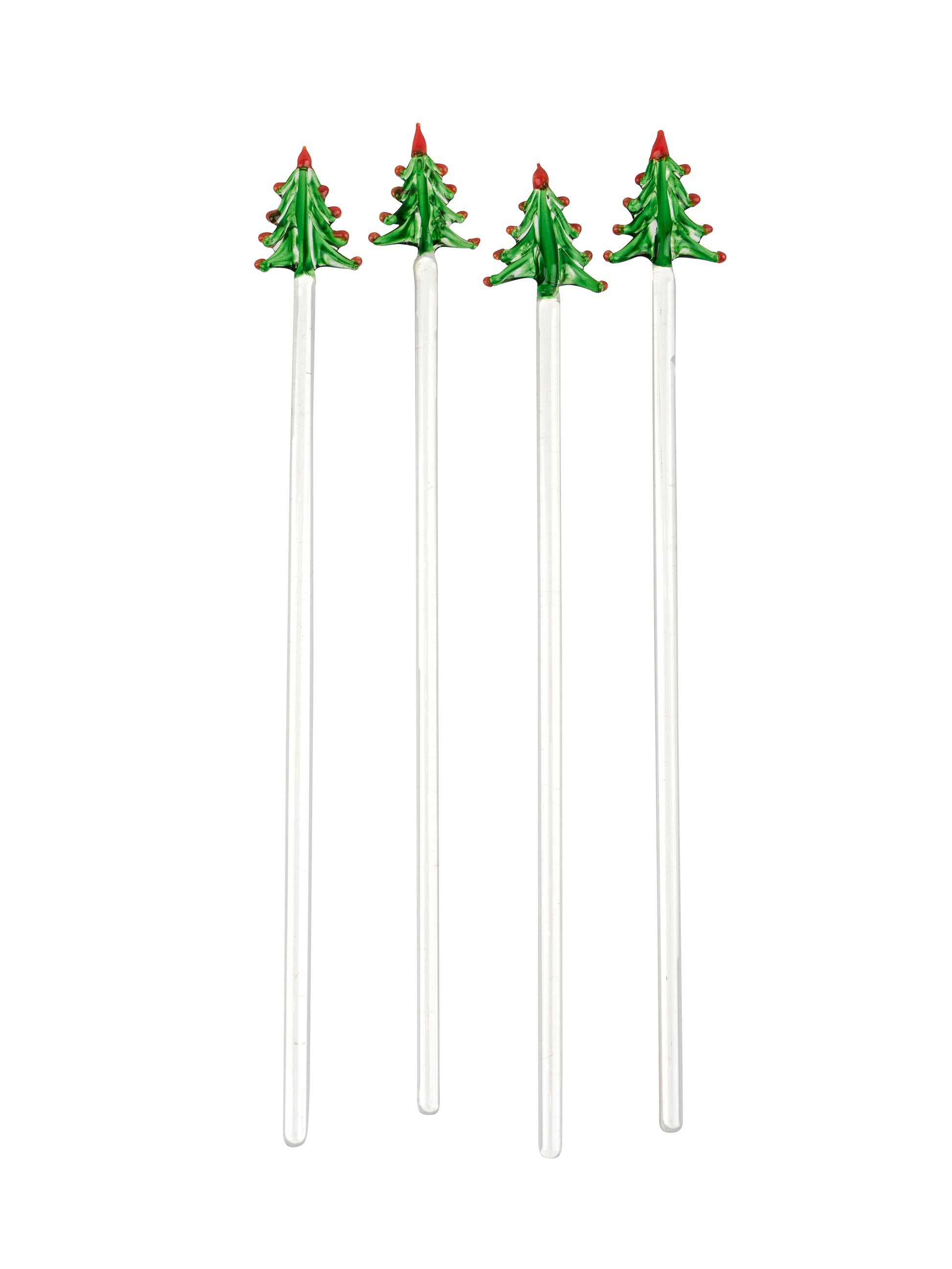 Vintage Christmas Tree Highball Glass Cocktail Stirrers Weston Table
