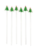 Vintage Christmas Tree Highball Glass Cocktail Stirrers Weston Table