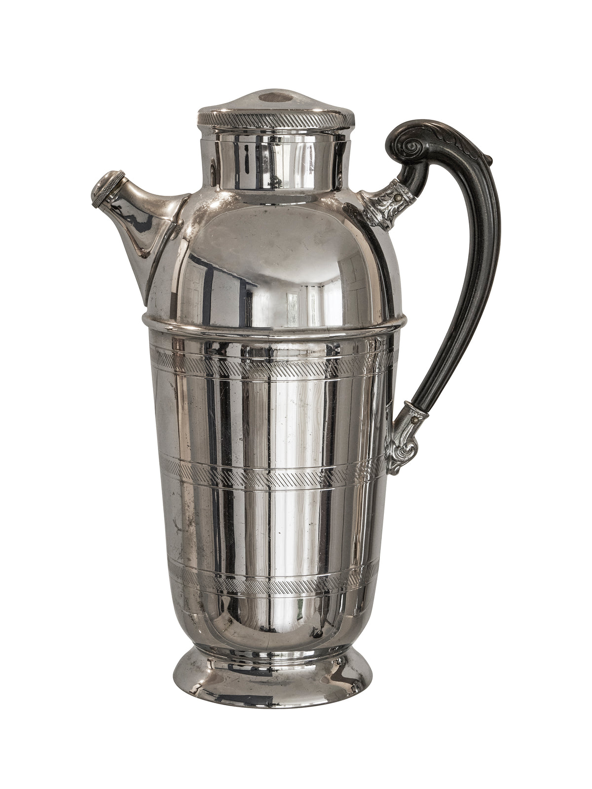 Vintage Chrome Cocktail Shaker with Black Bakelite Handle Four Weston Table