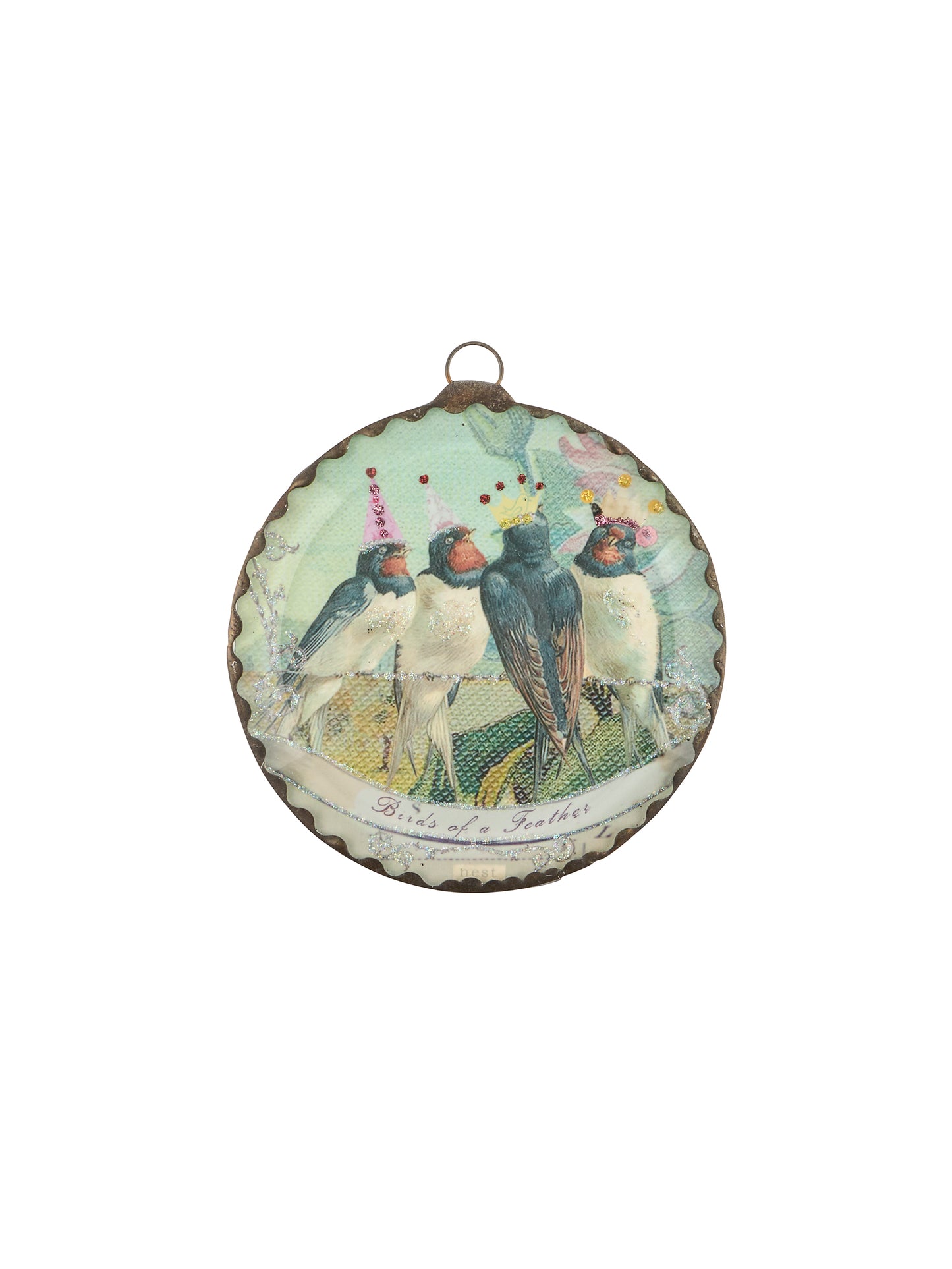 Vintage Clare Jordan Glass Bird Ornament Weston Table
