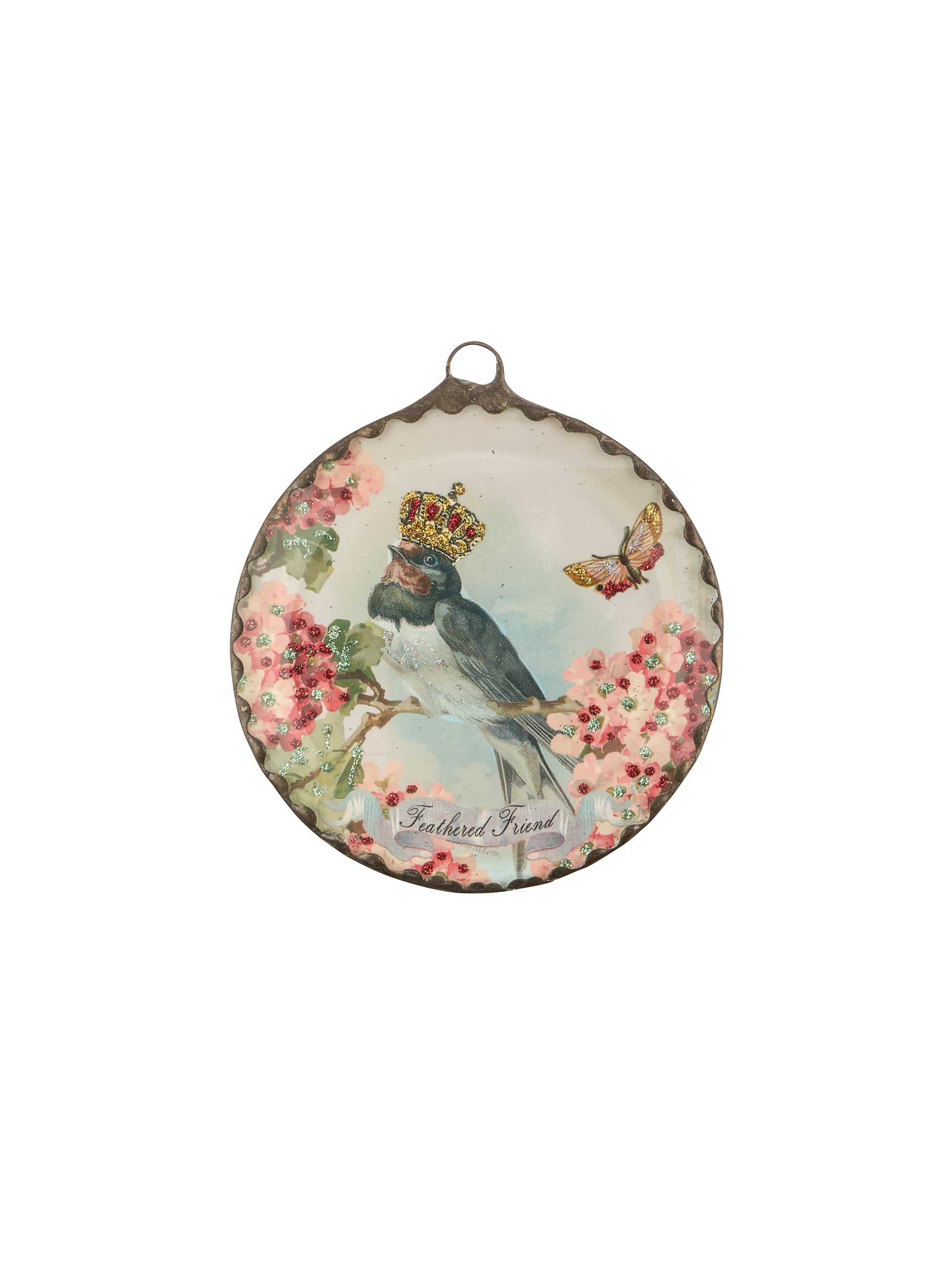 Vintage Clare Jordan Glass Bird Ornament Weston Table