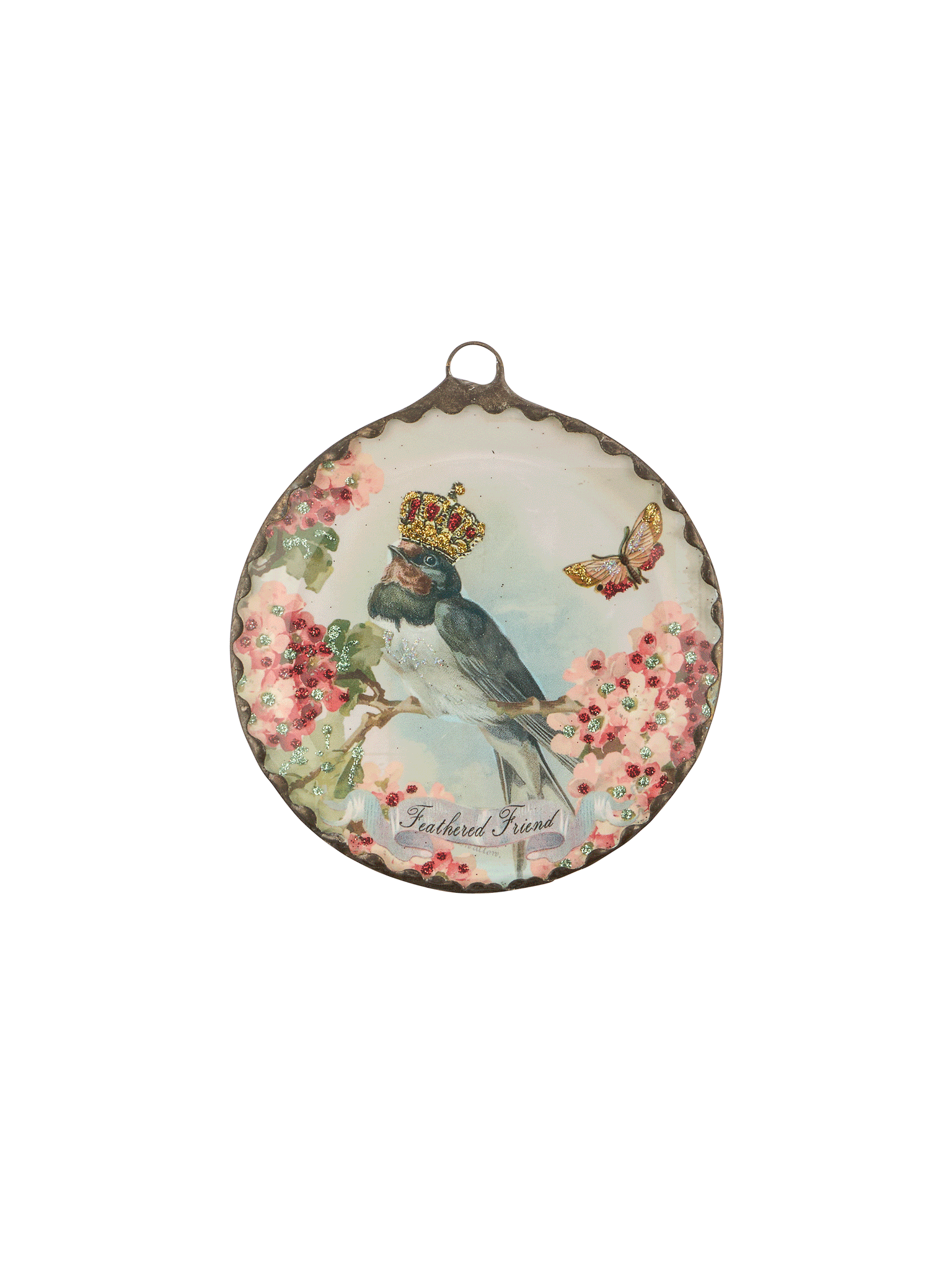Vintage Clare Jordan Glass Bird Ornament Weston Table