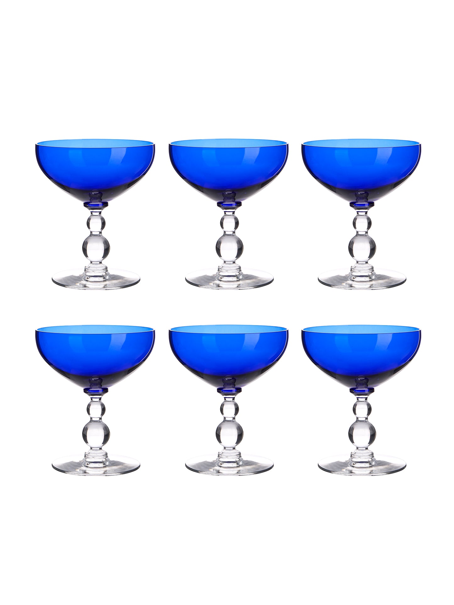 Vintage Cobalt Cocktail Coupes Set of Six Weston Table