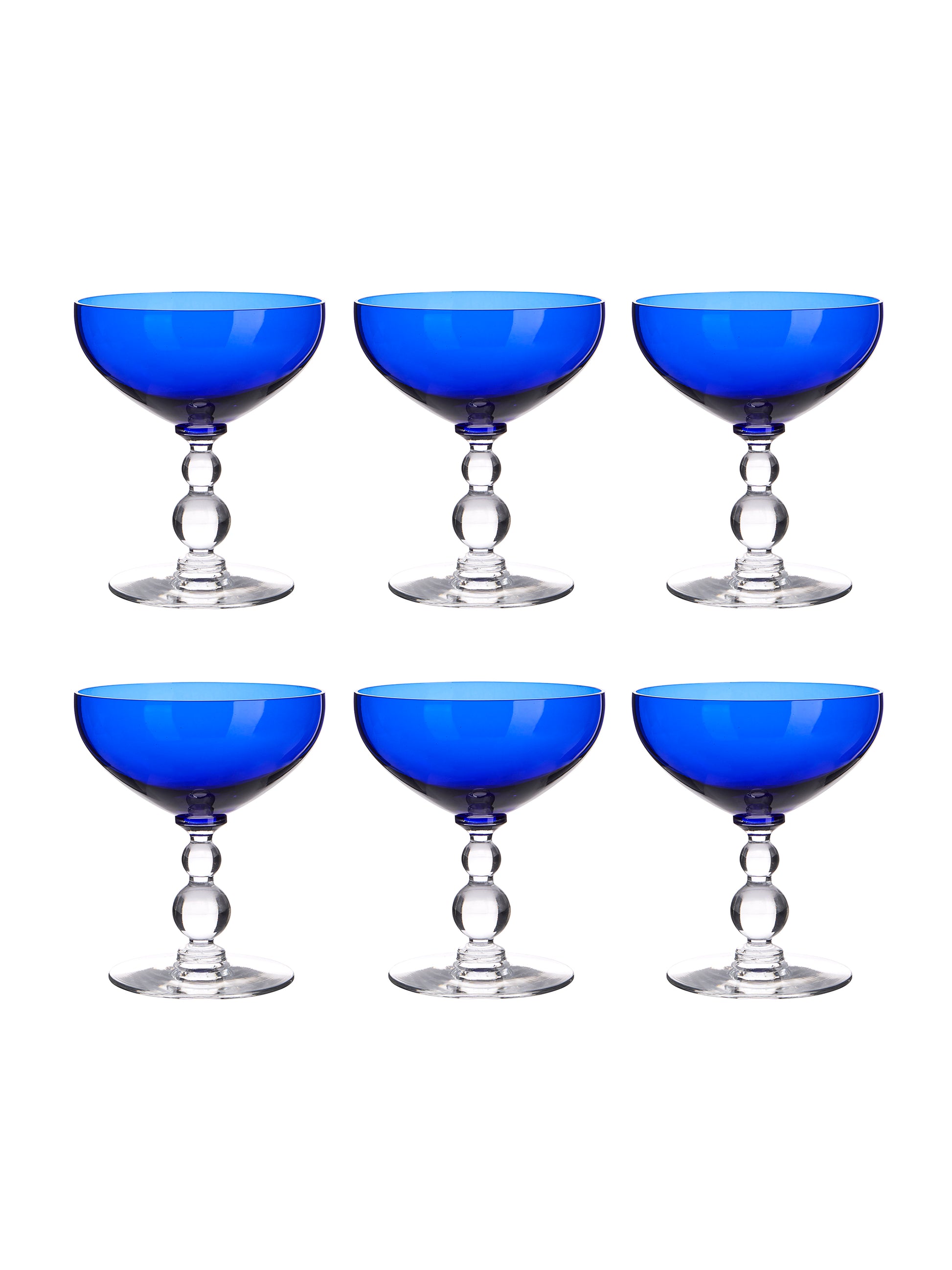Vintage Cobalt Cocktail Coupes Set of Six Weston Table