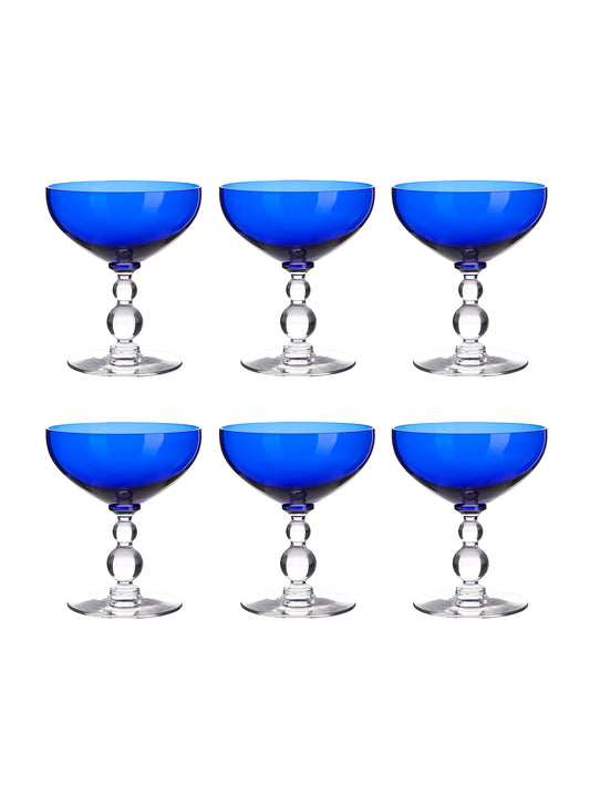 Vintage Cobalt Cocktail Coupes Set of Six Weston Table