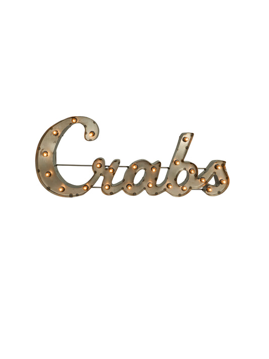 Vintage Crab Metal Light Up Sign Weston Table
