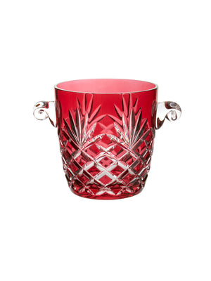  Vintage Cranberry Crystal Ice Bucket Weston Table 