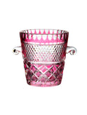 Vintage Cranberry Glass Knob Handled Ice Bucket Weston Table