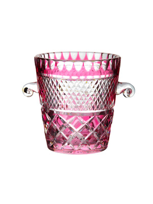  Vintage Cranberry Glass Knob Handled Ice Bucket Weston Table 